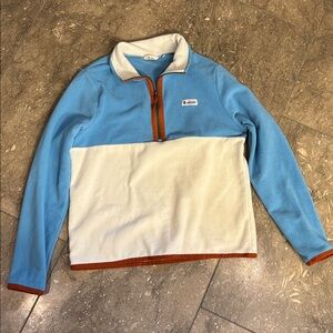 Cotopaxi fleece pullover, L, blue and cream